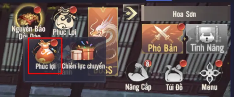 Chọn vào mục “Phúc lợi”