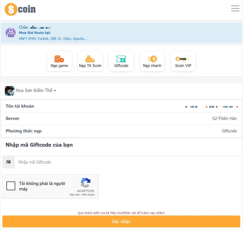 Bước 3: Nếu code hợp lệ và còn thời hạn, hệ thống sẽ hiện thông báo Nhận giftcode thành công, và phần quà sẽ được gửi vào thư trong game