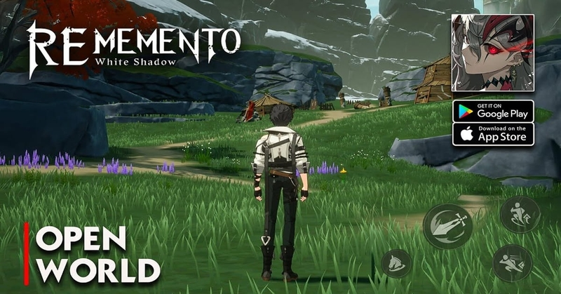 Ảnh game RPG thế giới mở "ReMemento White Shadow" với nhân vật đứng giữa đồng cỏ
