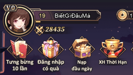 Bước 1: Mở game Tam Quốc Chí Dị Thế và đăng nhập vào tài khoản của bạn