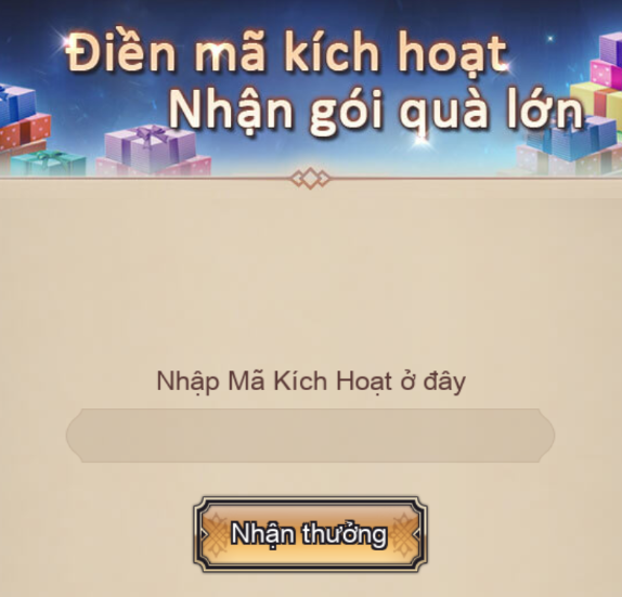 Bước 3: Nhập chính xác mã code Tam Quốc Chí Dị Thế vào ô trống. Bạn nên sao chép mã để tránh sai ký tự
