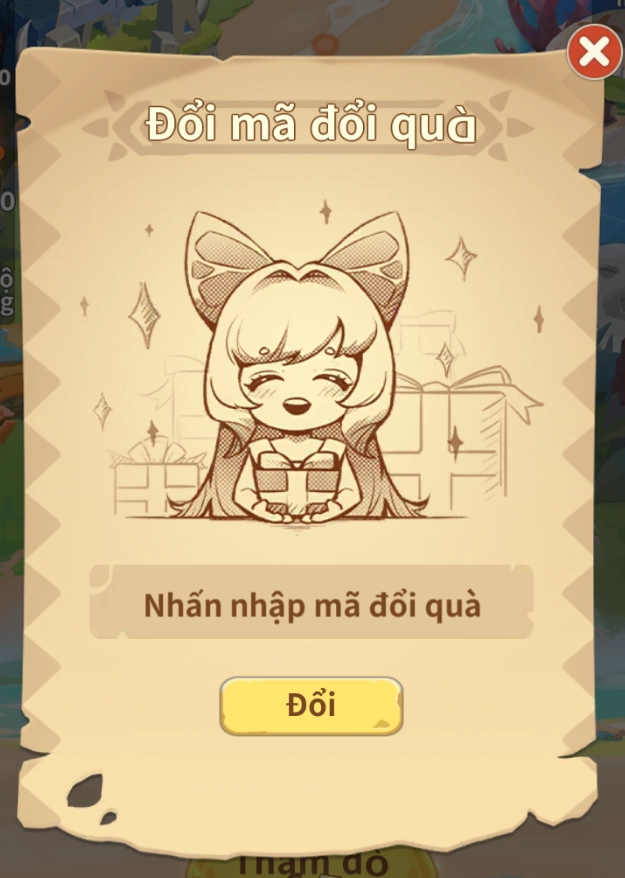 Bước 3 nhập mã đổi quà và chọn “Đổi” 