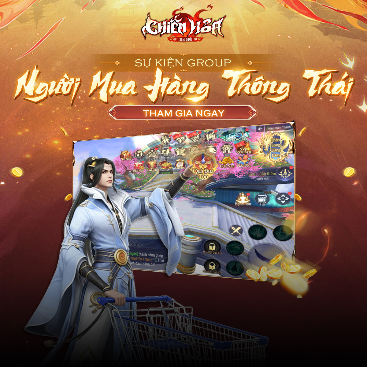 Sự kiện "Người Mua Hàng Thông Thái" và nhiều hoạt động hấp dẫn khác được cập nhật trên fanpage của Chiến Hỏa Tam Giới