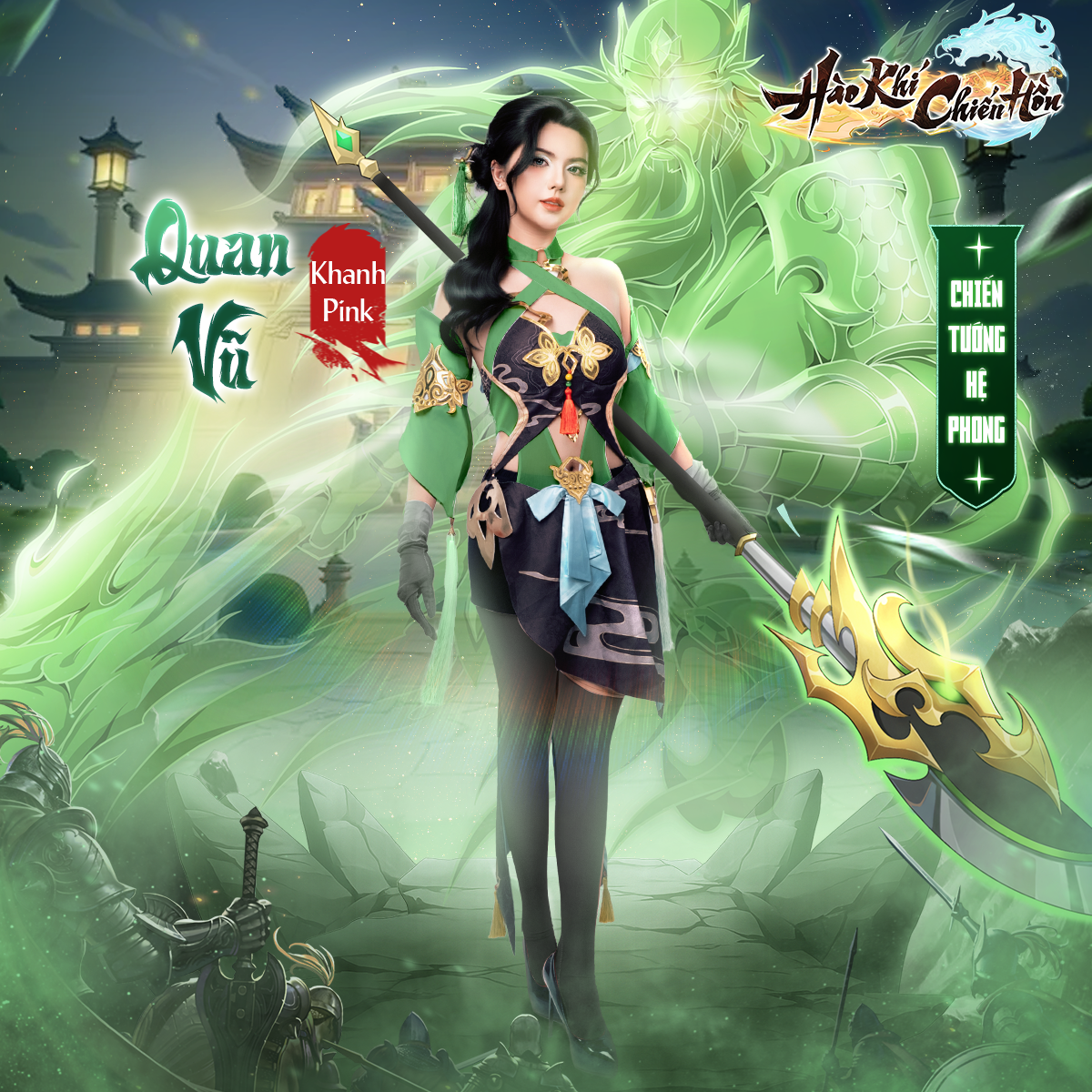 Poster game Hào Khí Chiến Hồn, Quan Vũ (Khánh Pink) phiên bản nữ