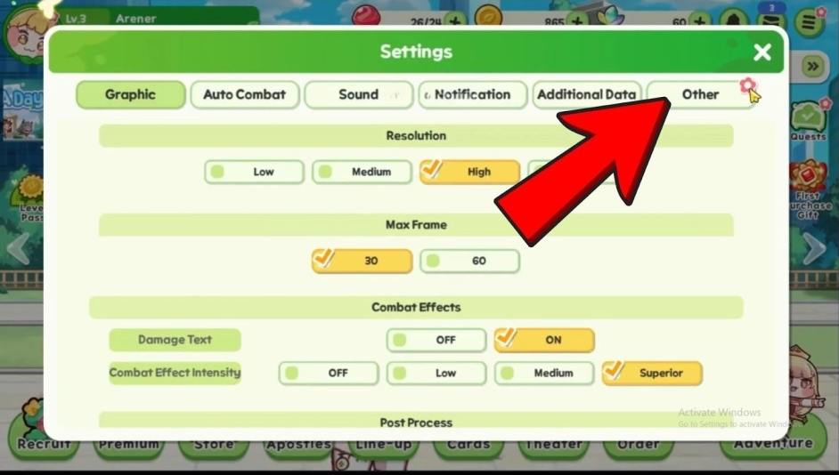 Chuyển sang tab Other và tìm đến tùy chọn Register Coupon
