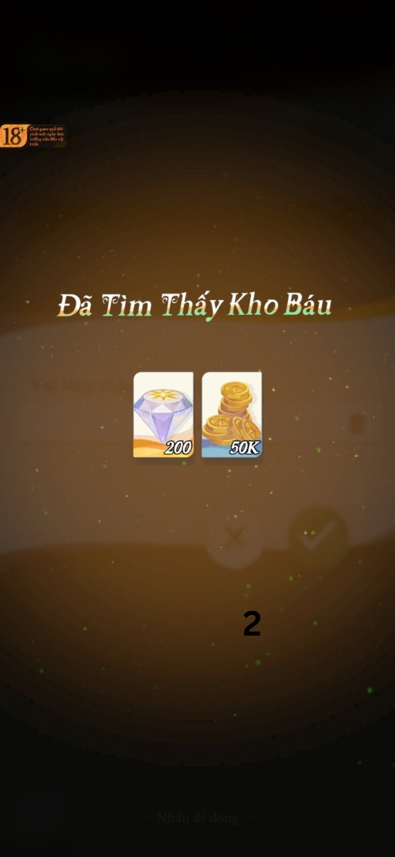 Màn hình hiển thị nhập code thành công