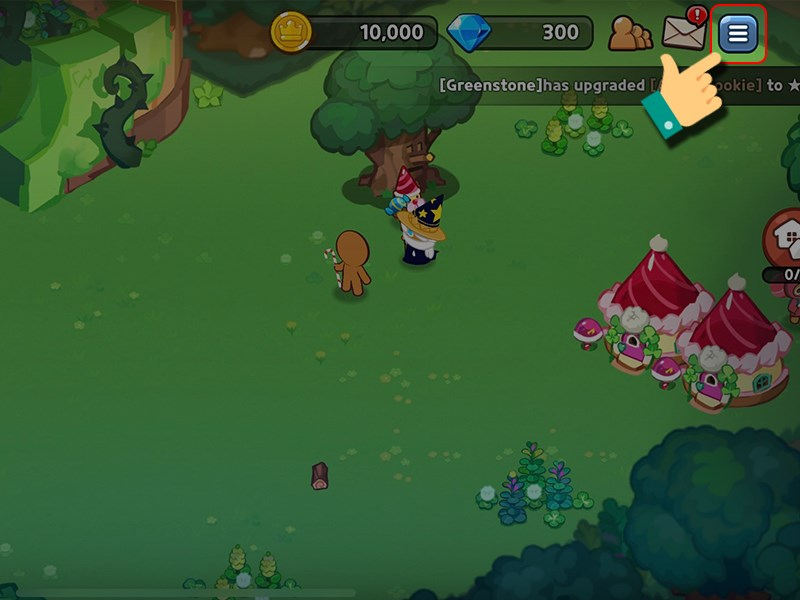 Bước 1 chọn biểu tượng 3 gạch ở góc bên phải màn hình game