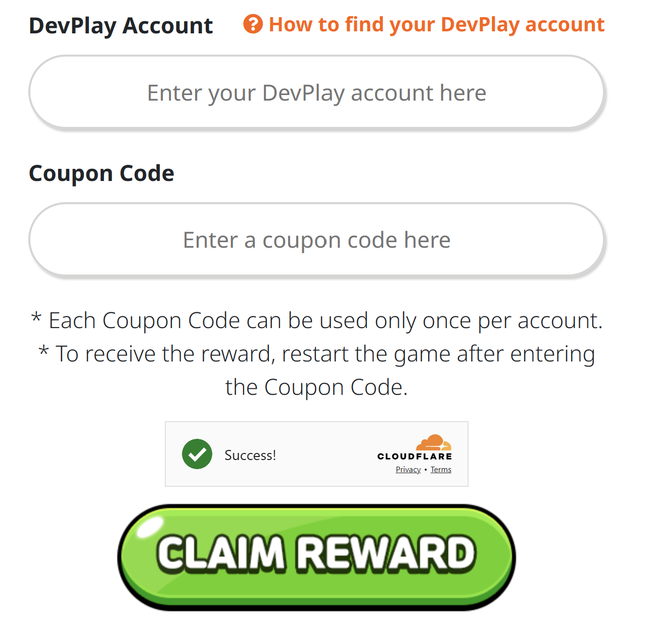 Bước 4 truy cập đường link tại đây và nhập mã ID, code. Sau đó, nhấn chọn “Claim reward”