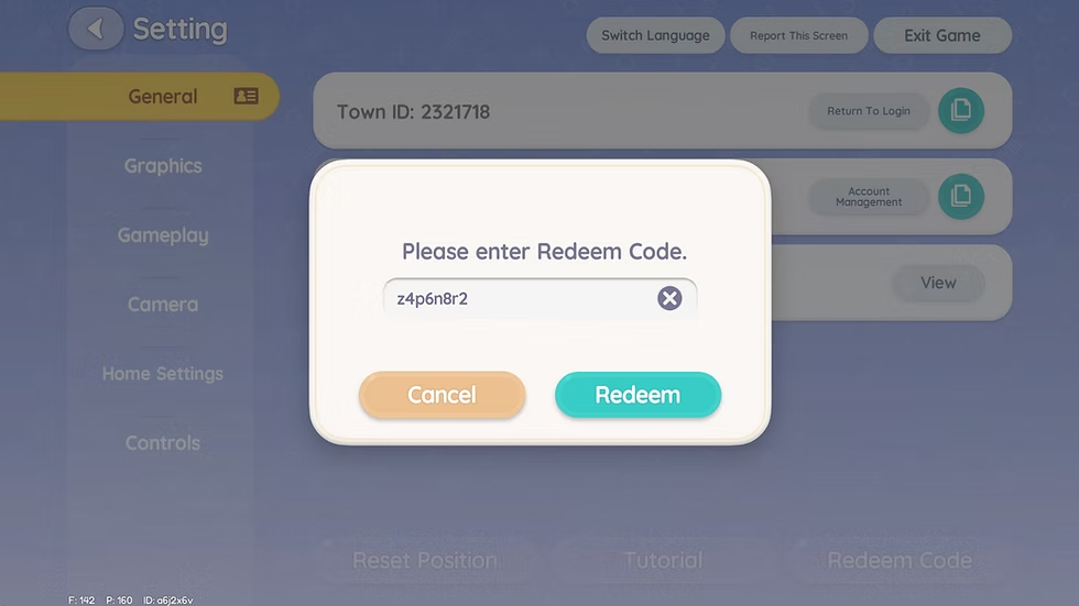 Nhập chính xác mã code Heartopia, sau đó nhấn Redeem
