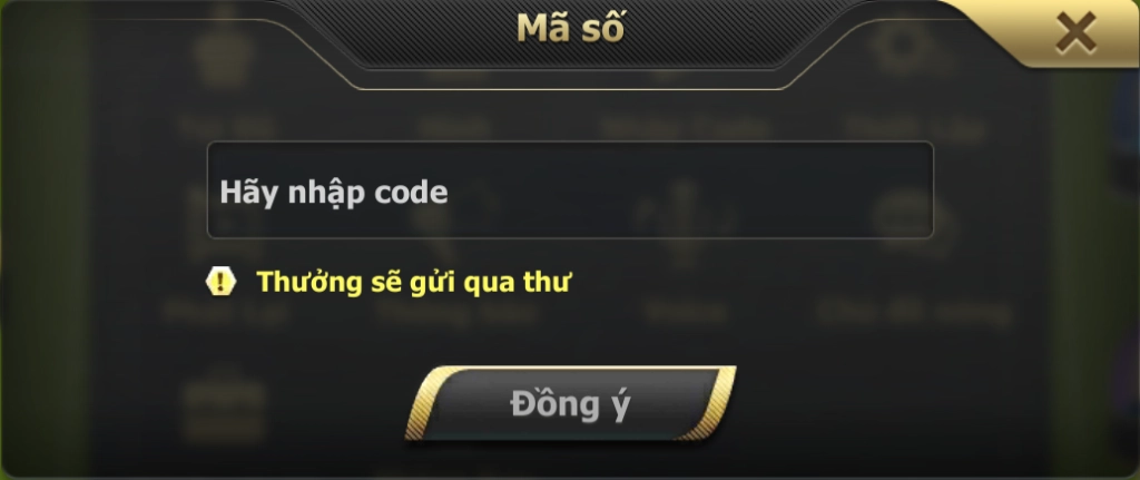 Nhập chính xác mã giftcode Champion Pro Manager vào ô trống, sau đó bấm Đồng ý