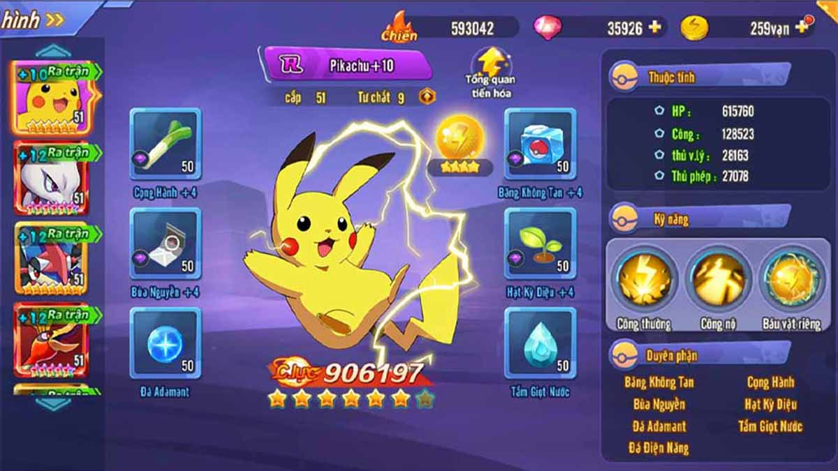 Poke Đại Chiến là game thẻ bài chiến thuật lấy chủ đề Pokemon