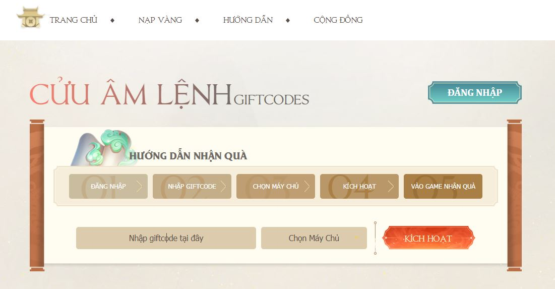 Vào địa chỉ website và đăng nhập vào game