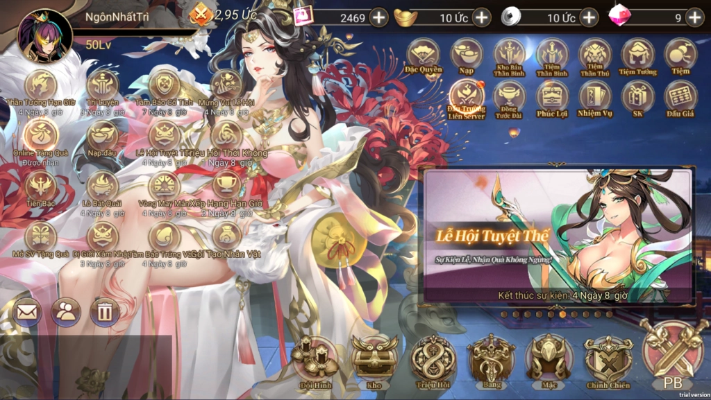 Đăng nhập vào game và nhấn vào biểu tượng Avatar