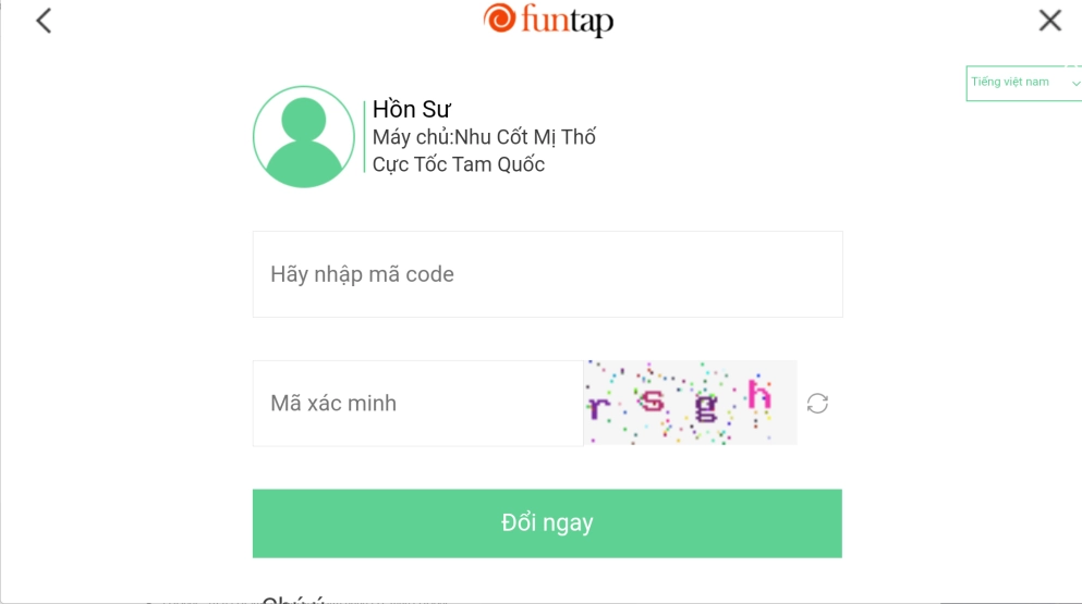 Nhập mã code Đấu La Đại Lục: Thế Giới Săn Hồn, điền đúng Mã xác minh và nhấn Đổi ngay